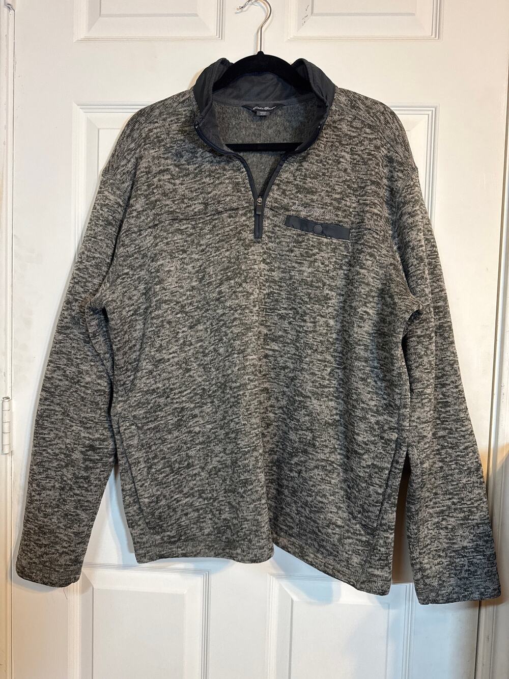 Eddie Bauer Men's Gray Sweater Fleece Pullover Size XL